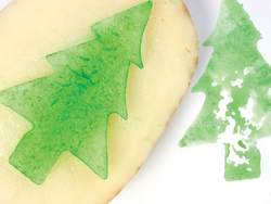 Christmas tree potato stamp