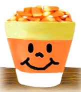 Candy Corn Painted Clay Pot