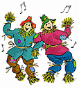 two cartoon scarecrows