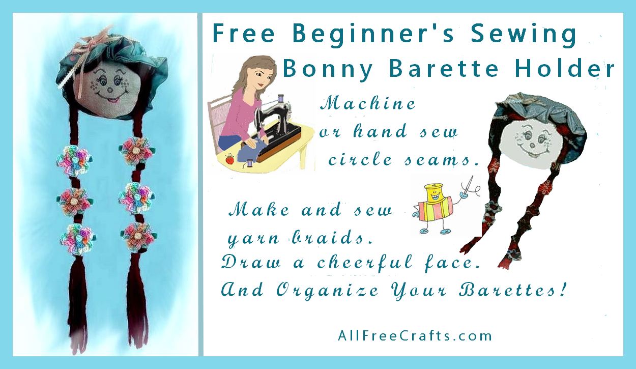 free beginner's sewing pattern to make a barette holder