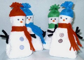 washcloth snowman