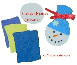 cotton rounds snowman