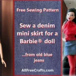 how to sew a denim mini skirt for a doll