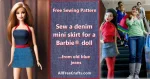 how to sew a denim mini skirt for a doll