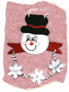 let it snow craft foam hanger