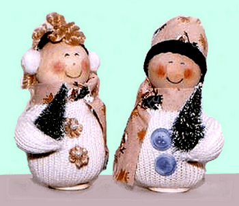 Mr and Mrs Snowman Mittens
