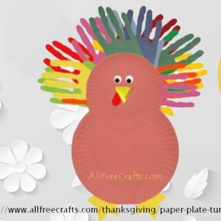 paper plate turkey with hand prints