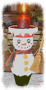 clay pot snowman