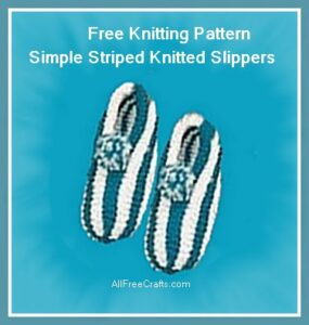 knitted striped slippers pattern