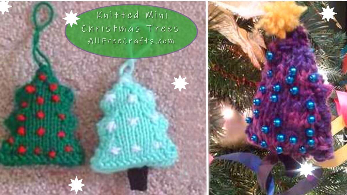 Knitted Mini Christmas Trees
