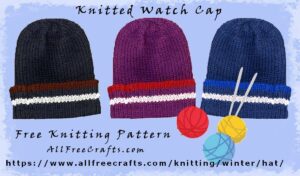 three knitted watch caps