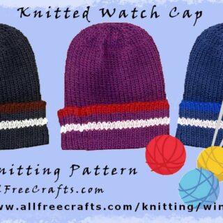 three knitted watch caps