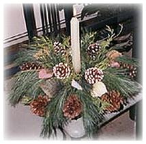 homemade fresh pine centerpiece