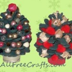 Christmas trees made from pinecones