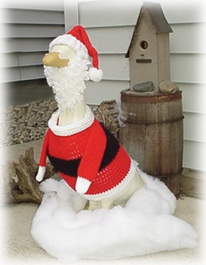 crochet garden goose santa