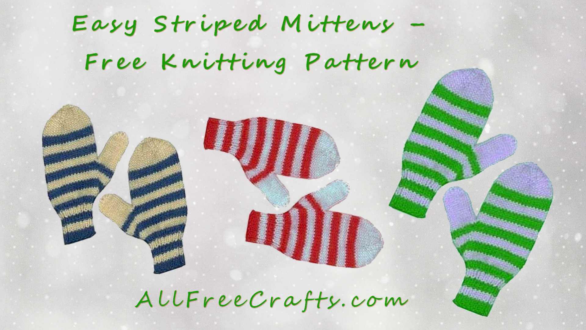 Knit Striped Mittens