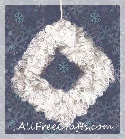 coat hanger yarn wreath