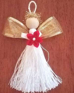 tassel angel with wooden bead head