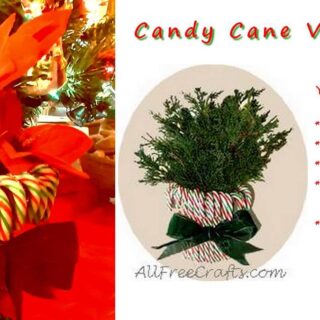 candy cane vase made from a tin can