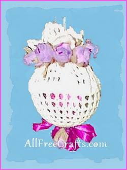 doily covered potpourri ball