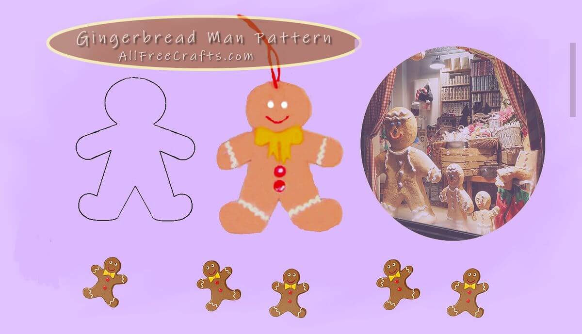 gingerbread man with pattern outline