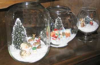 Christmas display under glass