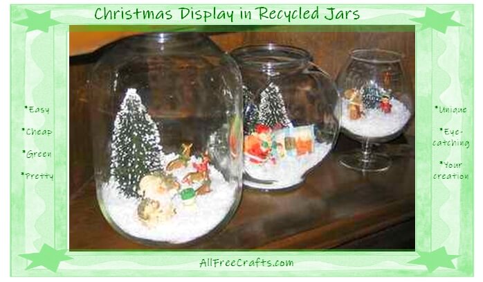 easy DIY christmas displays in glass jars