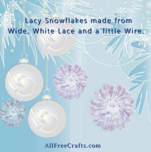 lacy snowflakes made from scalloped lace