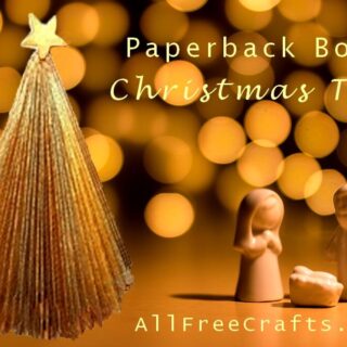 homemade paperback book Christmas tree