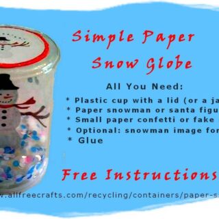 simple recycled paper snow gloves