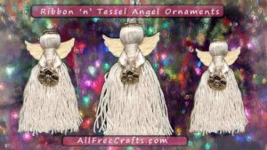 trio of homemade tassel angels