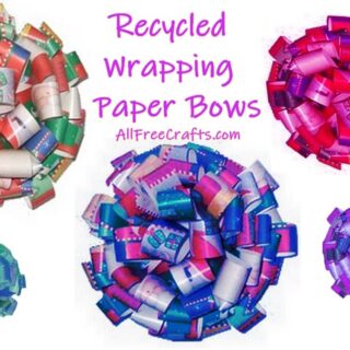 recycled wrapping paper bows