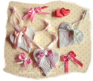 Clay Hearts and Tiny Ribbons