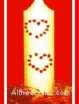 rhinestone heart studded candle
