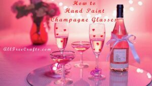 champagne glasses hand painted with hearts