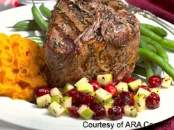 lamb chop and apple relish