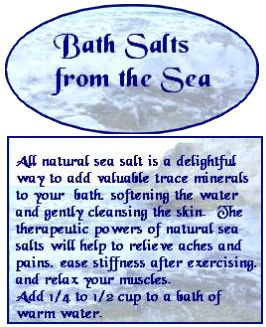 ocean blue bath salts label