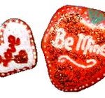 painted stones with heart motif