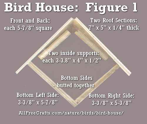 bird house plan wood sizes and placement