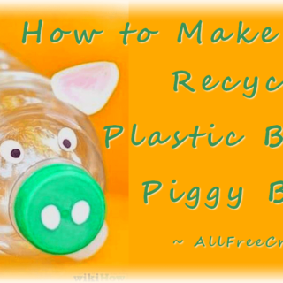 piggy bank made from a clear plastic bottle