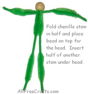 green chenille stems used for a leprechaun