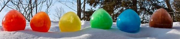 balloons filled with colored ice