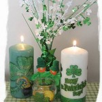 pillar candles for St Patrick's Day