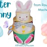 easter bunny craft made from round paper mache boxes