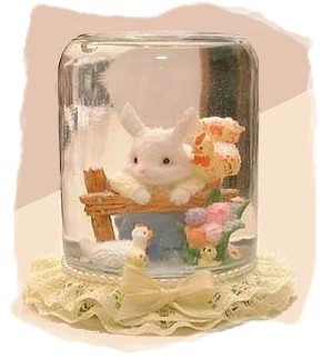 easter bunny water globe