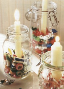 mason jar candy candle holders