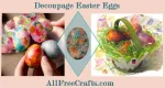 decoupage plastic or foam eggs for Easter