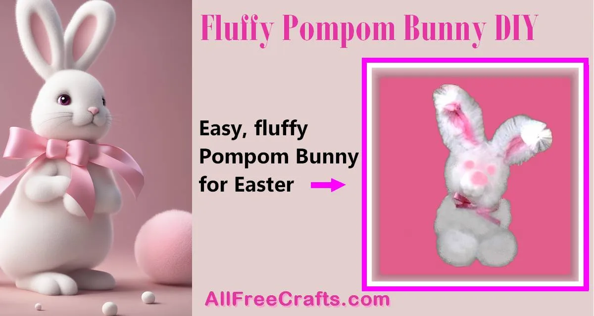 fluffy little bunny to make from pompoms