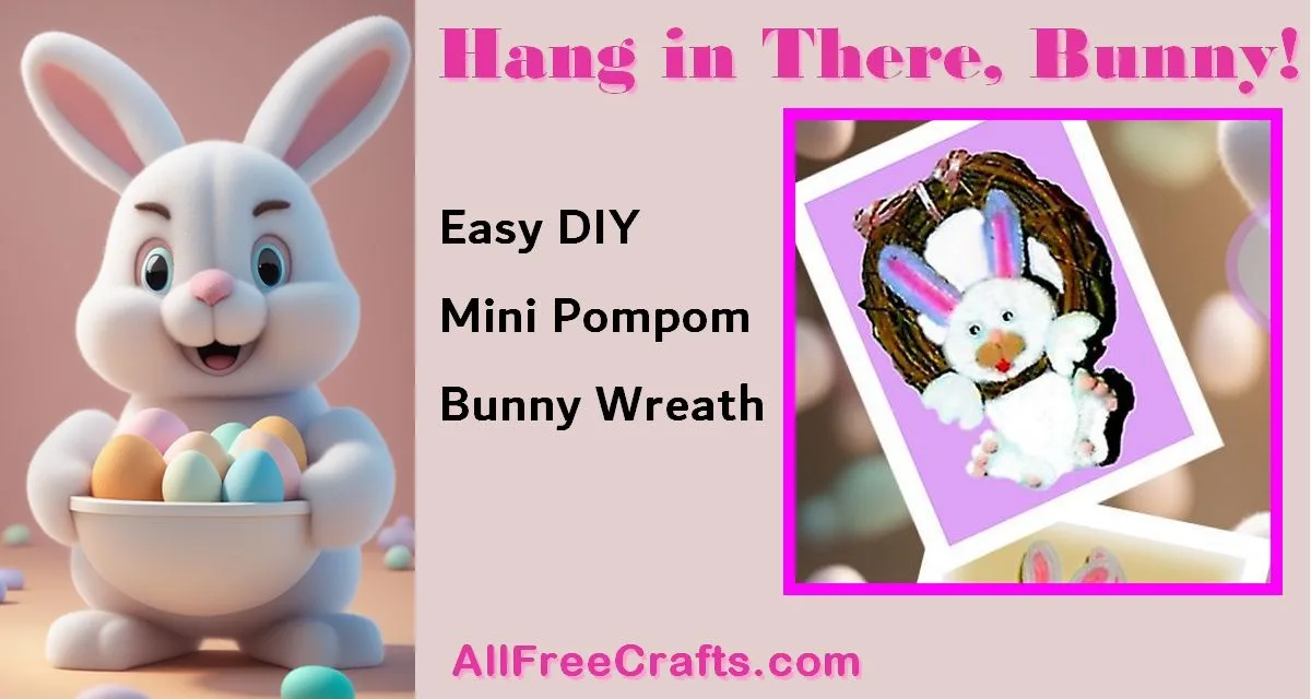easy diy mini pompom bunny wreath