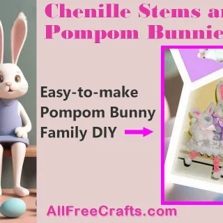 pompom and chenille stem bunny family